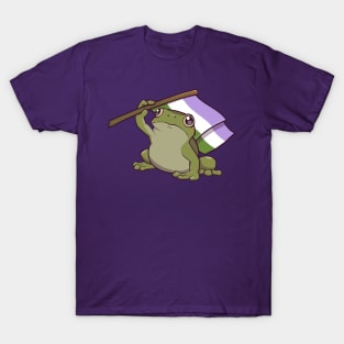 Genderqueer Pride Flag-Holding Frog T-Shirt